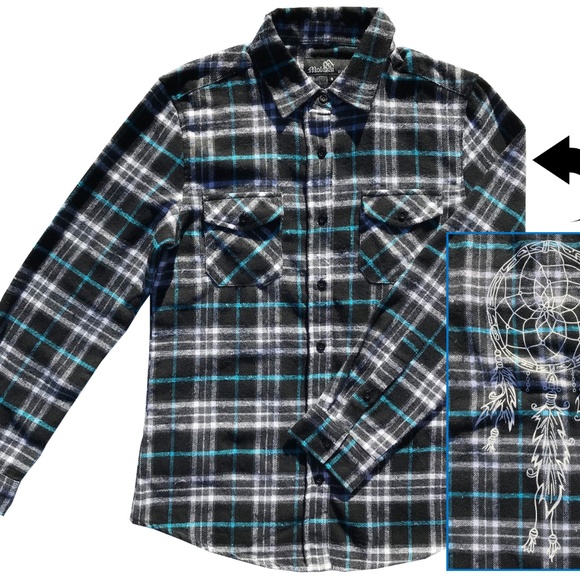 Black and Blue Women's Flannel - Picture 3 of 6